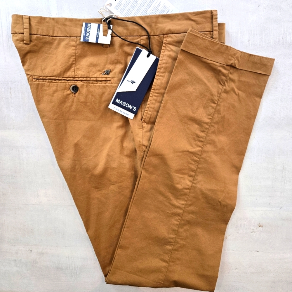 Mason's Milano Italy Chino Pants Slim Fit Pima Cotton, 38 Waist NWT